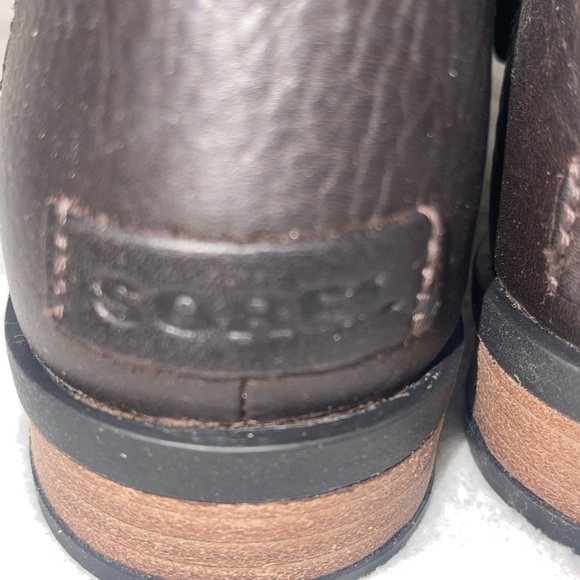 Sorel Emelie Geniune Shearling Short Lace up boots color blackned brown - Picture 8 of 13